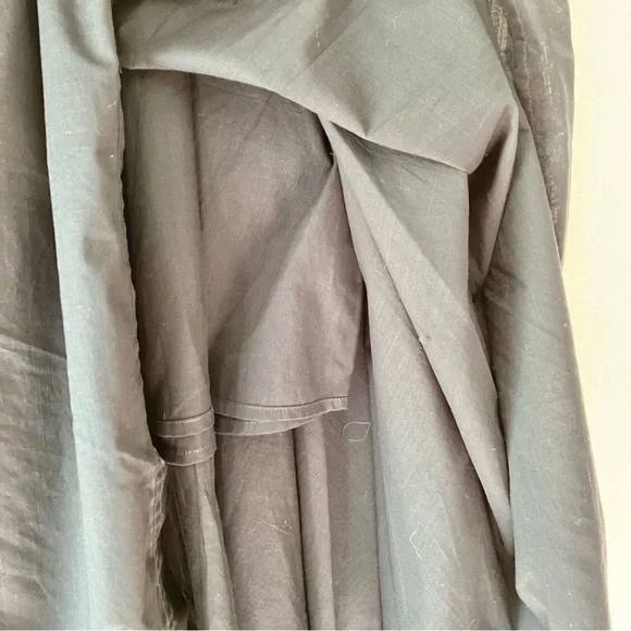 St John Black Cotton Caviar Sharkbite Hem Midi Skirt - Picture 2 of 7